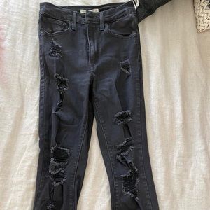 Levi’s high rise skinny jeans. Distressed